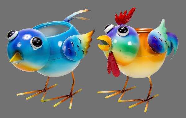 Metal Planter-Rooster/Bird