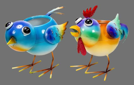 Metal Planter-Rooster/Bird