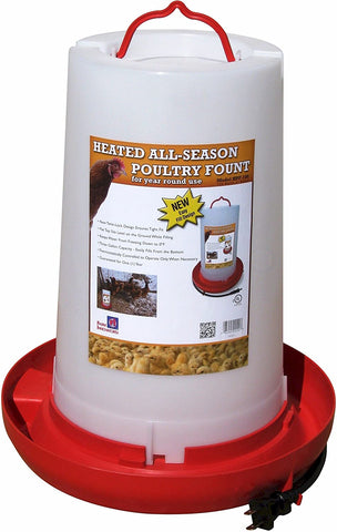 Heated Plastic Poultry Fount - 3gal