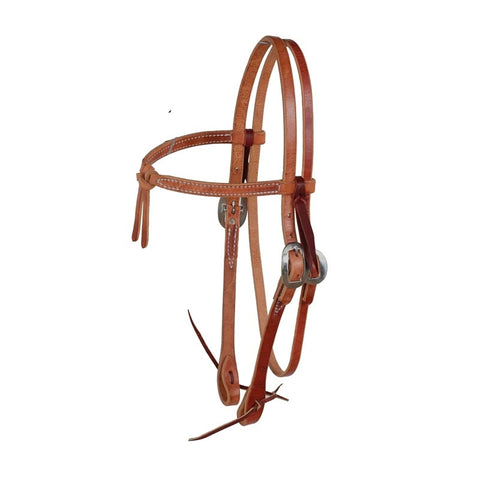 True North - Knotted Harness Leather Headstall w/Ties