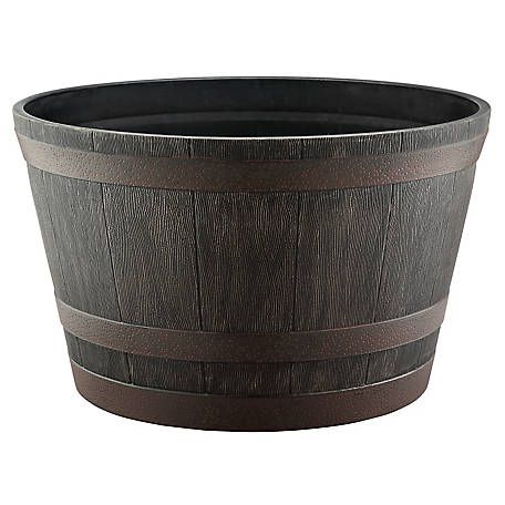 Whiskey Barrel Planter -Plastic