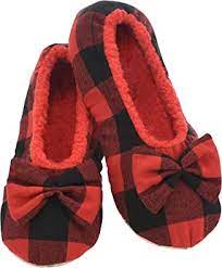 Snoozies - Women Slipper - Buffalo Plaid Ballerina