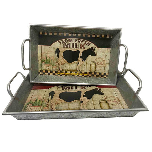 Giftware - Rectangle Cow Trays