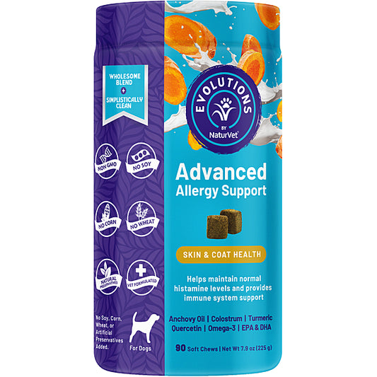NaturVet Evolutions - Advanced Allergy Support - Skin & Coat Health for Dogs