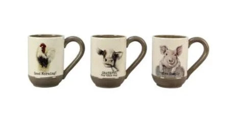 Ceramic Farmhouse Mugs Assorted